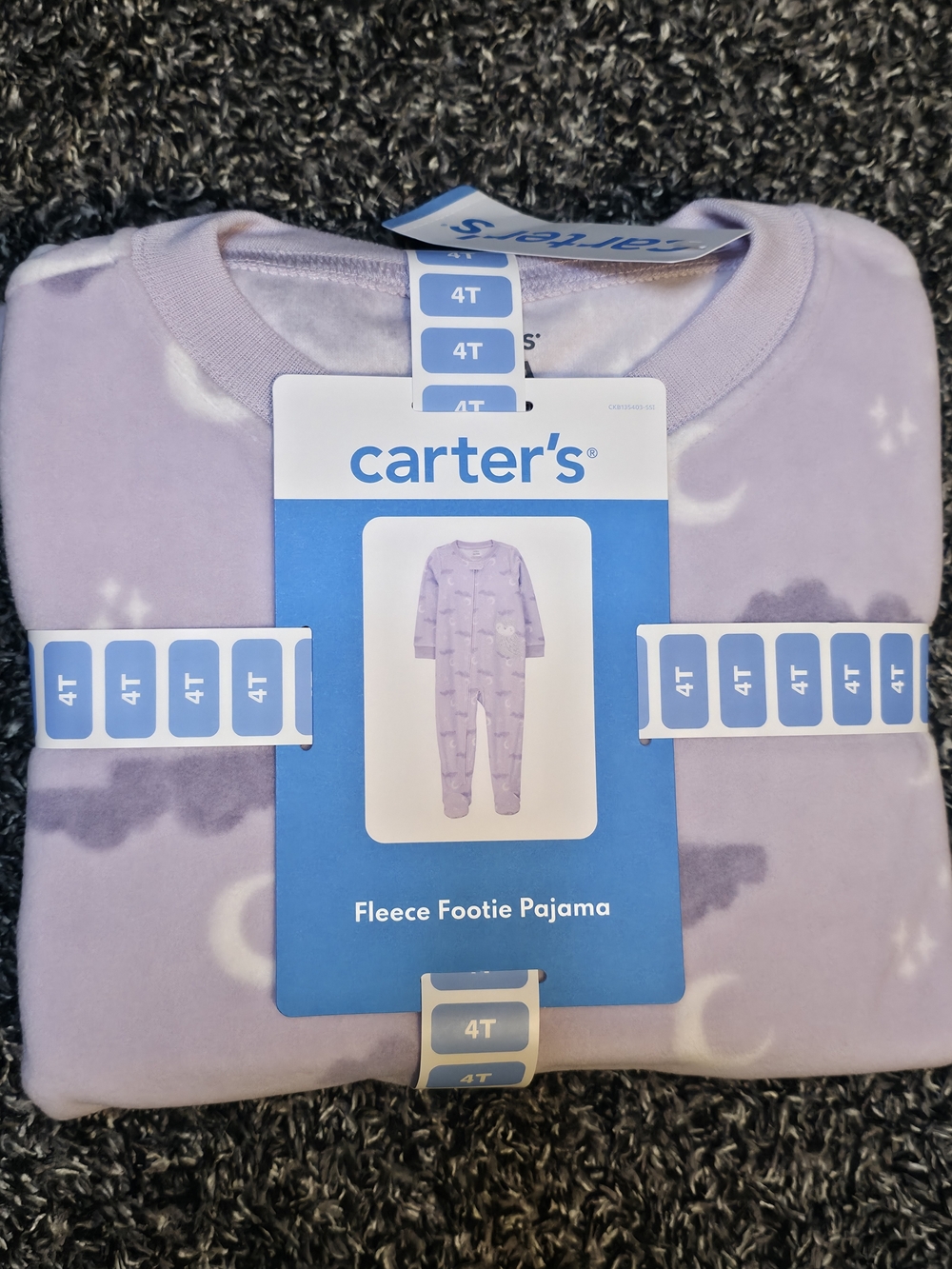 Carter's Lavender & Light Purple Children's Footies. - Picture 5 of 6